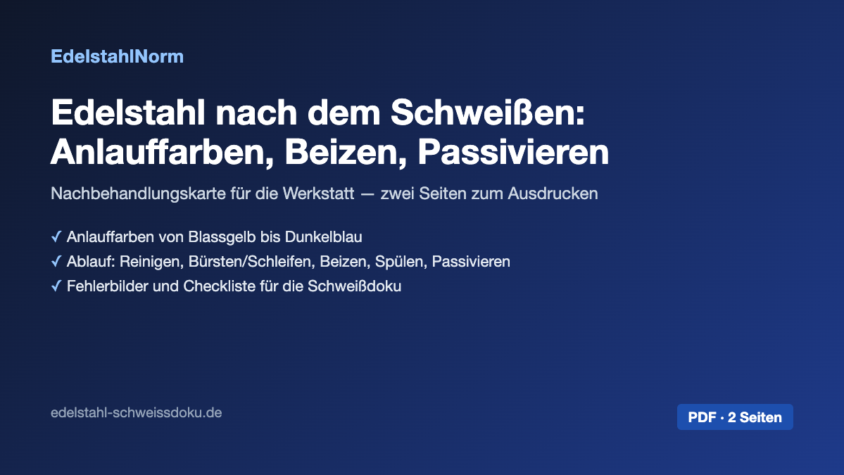 Vorschau: Edelstahl-Nachbehandlungskarte (PDF, 2 Seiten)